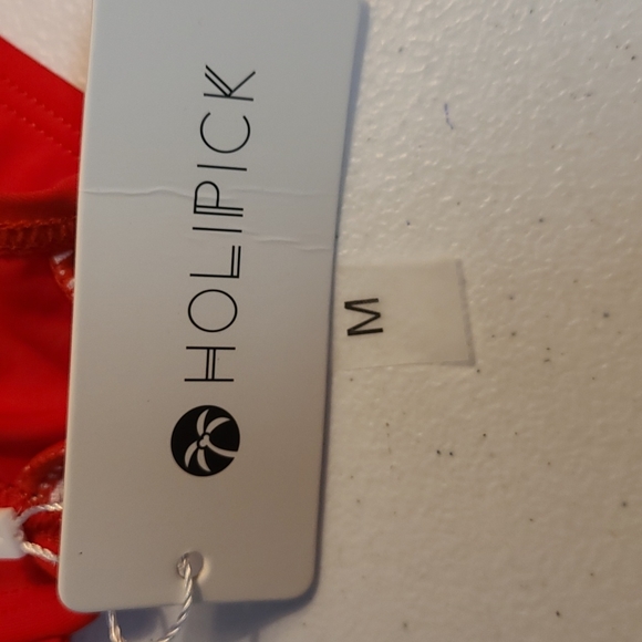 Holipick 1 pc. Red Off Shoulder Swimsuit With Lattice Side Opening NWT (… - Picture 9 of 14